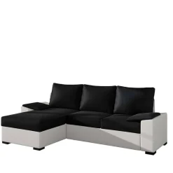 Wohnen Schlafsofas*Eckbettsofa in Schwarz und Weiß - Togo
