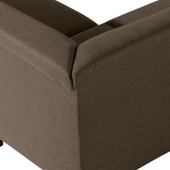 Wohnen Eckcouch in Beigegrau mit Nussbaum - Abecra