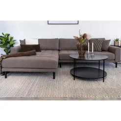 Wohnen Eckcouch in Braun mit Schwarz - Jaturna