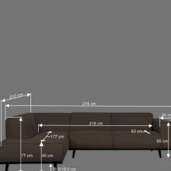 Wohnen Eckcouch in hellem Braun Buklee - Mercana