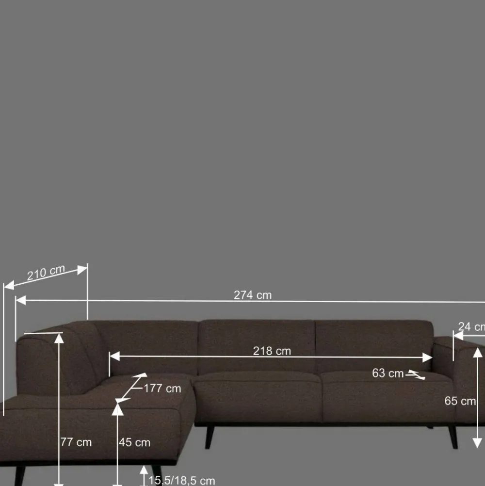 Wohnen Eckcouch in hellem Braun Buklee - Mercana