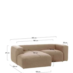Wohnen Sofas|Sofa*Eckcouch Sofalandschaft in Beige Chenille - Ruhnau