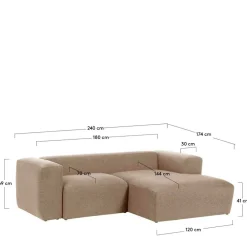 Wohnen Sofas|Sofa*Eckcouch Sofalandschaft in Beige Chenille - Ruhnau