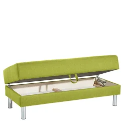 Wohnen Schlafsofas*Eck-Schlafcouch in Gelbgrün mit Chrom - Whity (zweiteilig)