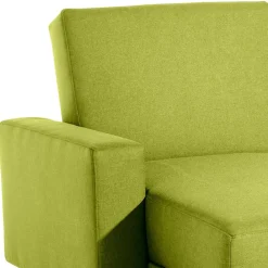 Wohnen Schlafsofas*Eck-Schlafcouch in Gelbgrün mit Chrom - Whity (zweiteilig)
