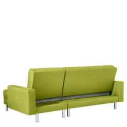 Wohnen Schlafsofas*Eck-Schlafcouch in Gelbgrün mit Chrom - Whity (zweiteilig)