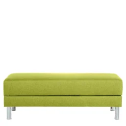 Wohnen Schlafsofas*Eck-Schlafcouch in Gelbgrün mit Chrom - Whity (zweiteilig)