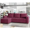Wohnen Schlafsofas*Eckschlafsofa in Bordeaux Rot Samt - Adelisa
