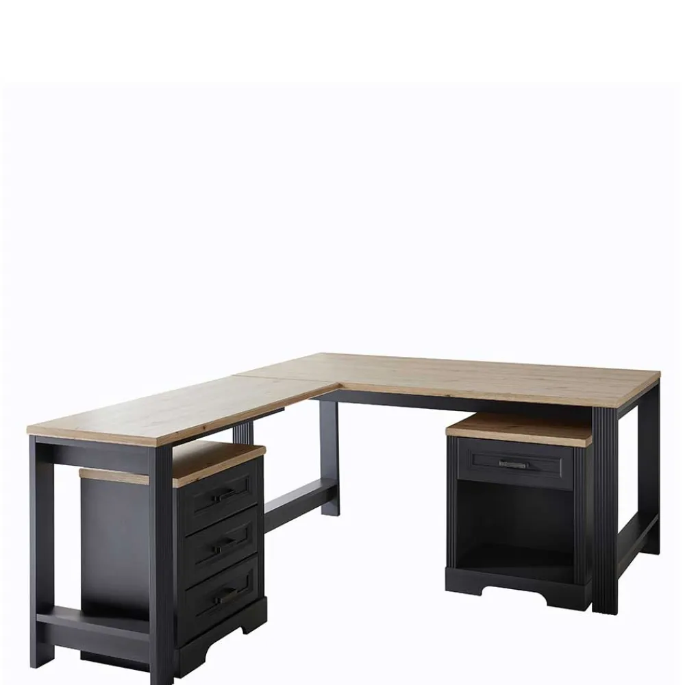 Wohnen Eckschreibtisch & Rollcontainer - Joe (dreiteilig)