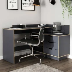 Wohnen Bürotische|Jugendzimmertische*Eckschreibtisch in Anthrazit - Latina