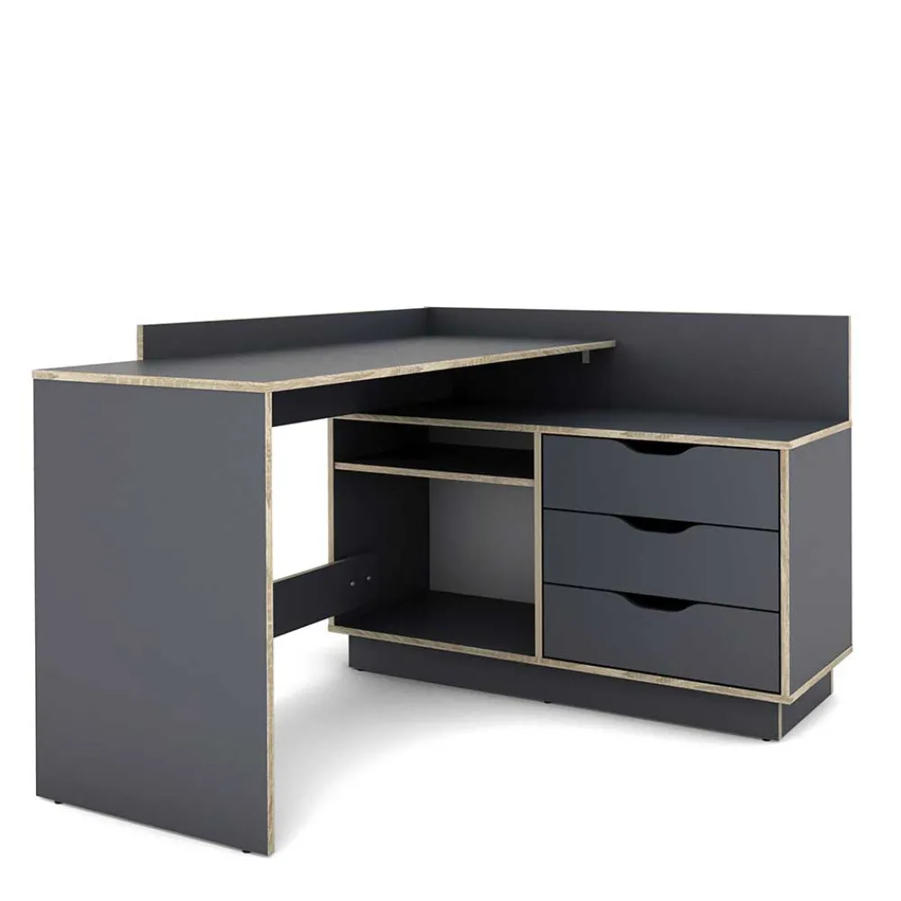Wohnen Bürotische|Jugendzimmertische*Eckschreibtisch in Anthrazit - Latina