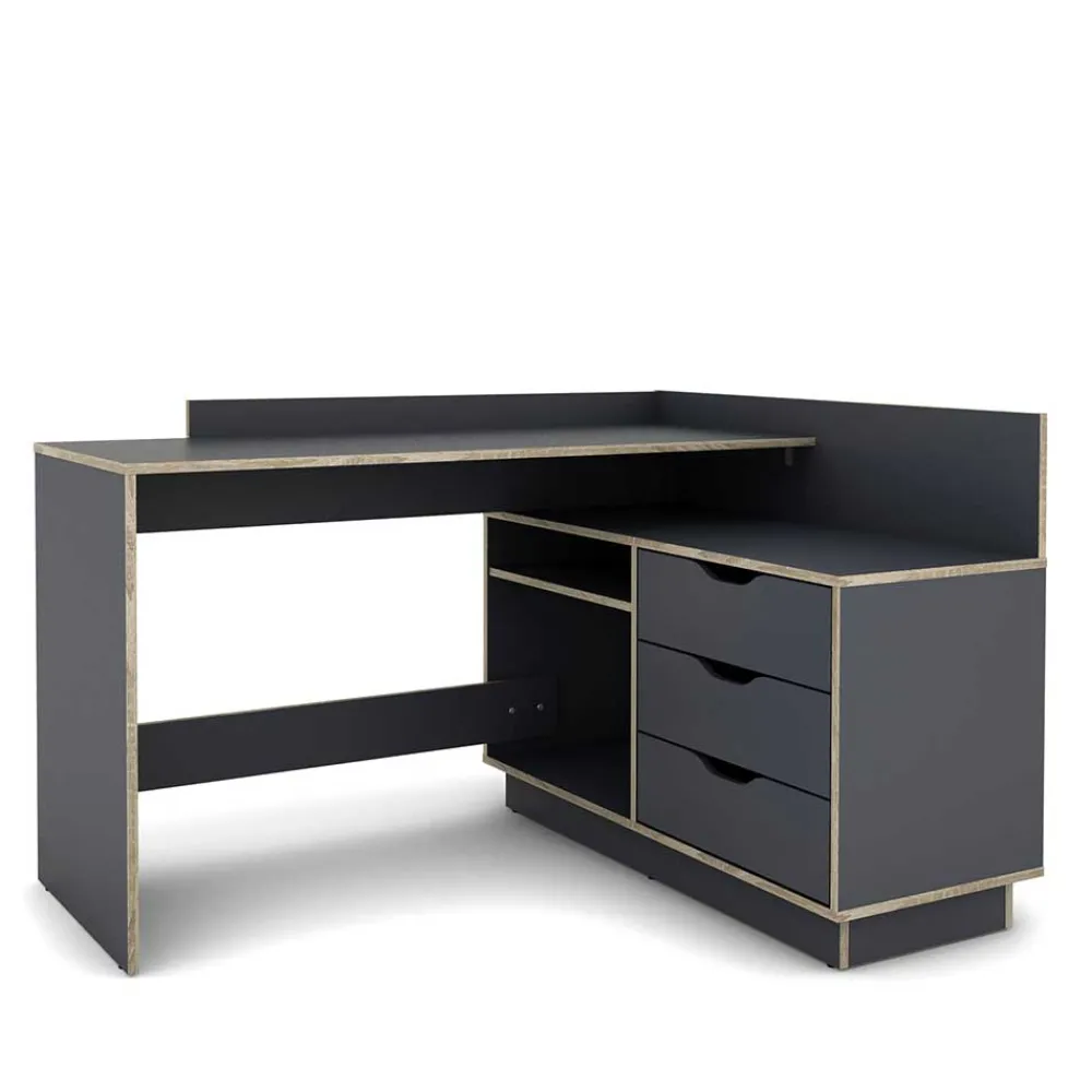 Wohnen Bürotische|Jugendzimmertische*Eckschreibtisch in Anthrazit - Latina
