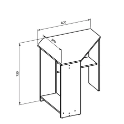 Wohnen Bürotische*Eckschreibtisch in Weiß - 80x73x80 cm - Jetta