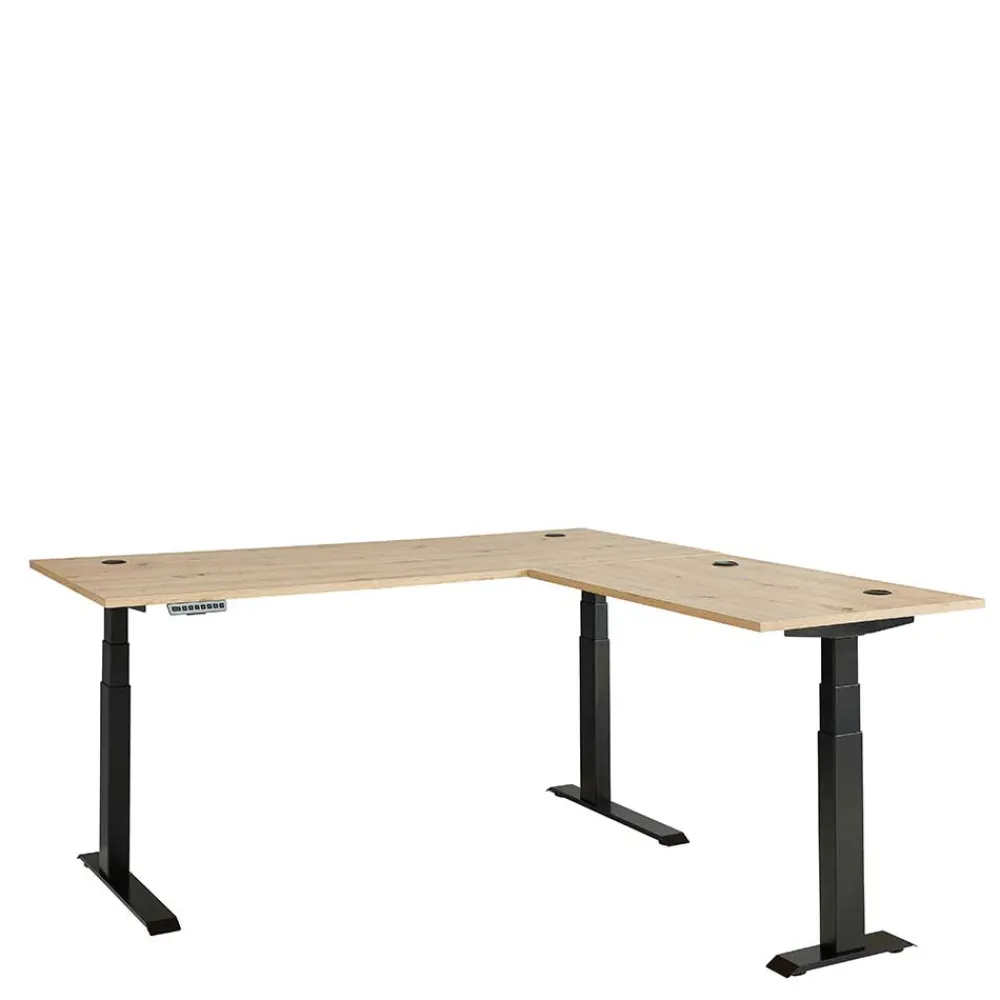 Wohnen Eckschreibtisch mit T Gestell - Kuetra