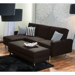 Wohnen Schlafsofas*Ecksofa mit Hocker und Schlaffunktion - Tagalog (zweiteilig)