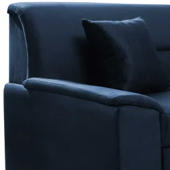 Wohnen Schlafsofas|Betten*Ecksofa mit Schlaffunktion in Blauschwarz Samtbezug - Lasalinas