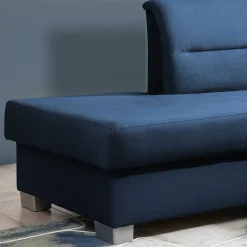 Wohnen Schlafsofas|Betten*Ecksofa mit Schlaffunktion in Blauschwarz Samtbezug - Lasalinas