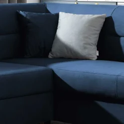 Wohnen Schlafsofas|Betten*Ecksofa mit Schlaffunktion in Blauschwarz Samtbezug - Lasalinas