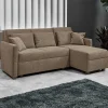 Wohnen Ecksofa mit Schlaffunktion in Taupe - Movito