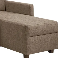 Wohnen Ecksofa mit Schlaffunktion in Taupe - Movito
