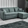 Wohnen Schlafsofas*Ecksofa zum Ausziehen in Graugrün - Cestina