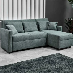 Wohnen Schlafsofas*Ecksofa zum Ausziehen in Graugrün - Cestina