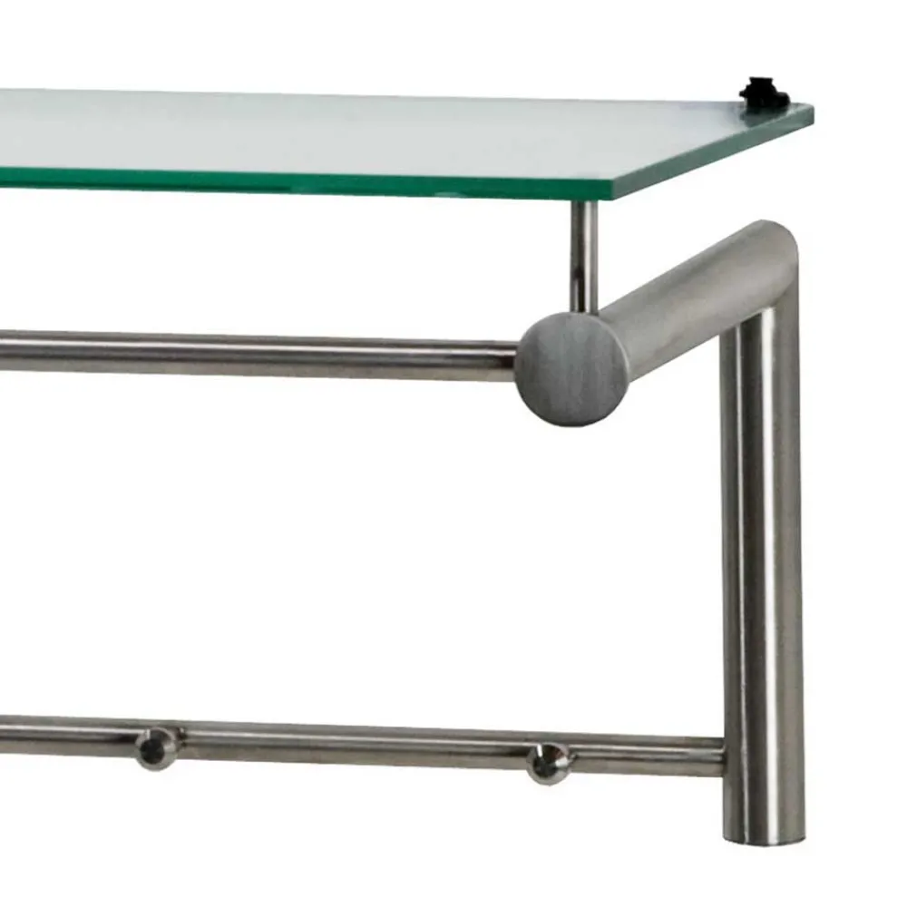 Wohnen Garderoben|Garderoben*Edelstahl Garderobe mit Glas Hutablage - Blevos