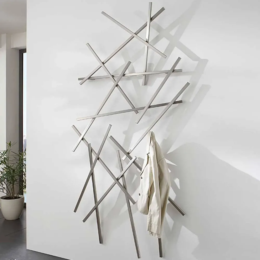 Wohnen Loft Möbel|Industrial Möbel*Edelstahl Garderobe mit zehn Haken - Shines