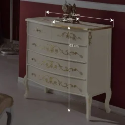 Wohnen Edle Barock-Kommode miz 87 cm Breite - Iviada