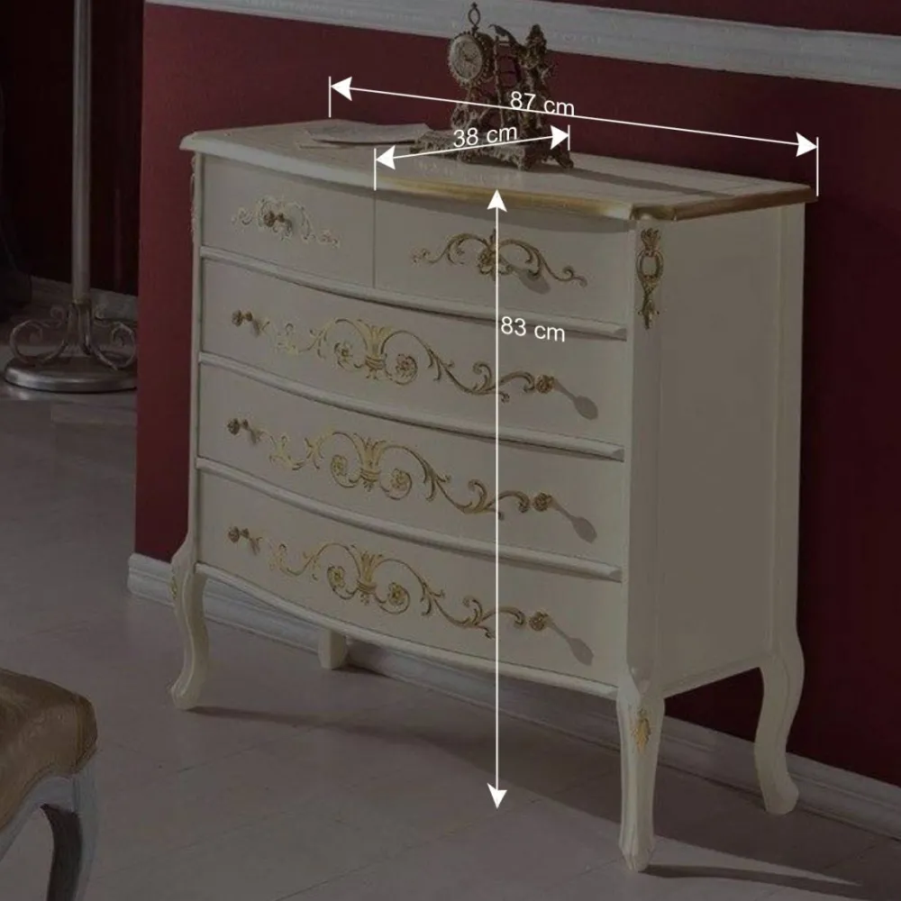 Wohnen Edle Barock-Kommode miz 87 cm Breite - Iviada