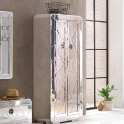 Wohnen Graue Möbel|Diele Komplett*Edle Design Flurmöbel in Silber - Pilot (sechsteilig)