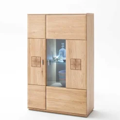 Wohnen Wohnwände|Wohnwand*Edle Wohnwand mit 320cm Breite Pontros in Eiche Bianco teilmassiv (vierteilig)