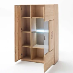 Wohnen Wohnwände|Wohnwand*Edle Wohnwand mit 320cm Breite Pontros in Eiche Bianco teilmassiv (vierteilig)