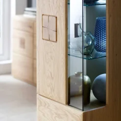 Wohnen Wohnwände|Wohnwand*Edle Wohnwand mit 320cm Breite Pontros in Eiche Bianco teilmassiv (vierteilig)