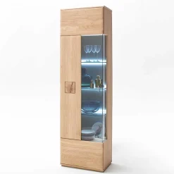 Wohnen Wohnwände|Wohnwand*Edle Wohnwand mit 320cm Breite Pontros in Eiche Bianco teilmassiv (vierteilig)