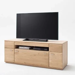 Wohnen Wohnwände|Wohnwand*Edle Wohnwand mit 320cm Breite Pontros in Eiche Bianco teilmassiv (vierteilig)