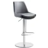 Wohnen Edler Barstuhl aus Kunstleder in Grau - Viralus