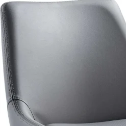 Wohnen Edler Barstuhl aus Kunstleder in Grau - Viralus