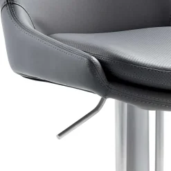 Wohnen Edler Barstuhl aus Kunstleder in Grau - Viralus
