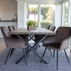 Wohnen Jugend-Sitzgruppen|Sitzgruppe*Edler Eiche Tisch & Armlehnstühle - Dicampo (siebenteilig)