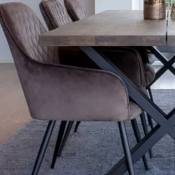 Wohnen Jugend-Sitzgruppen|Sitzgruppe*Edler Eiche Tisch & Armlehnstühle - Dicampo (siebenteilig)