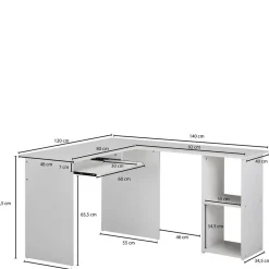Wohnen Bürotische*EDV Schreibtisch mit Regal - Winkelform - Candyon