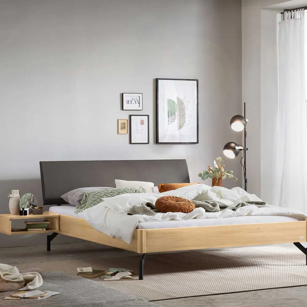 Wohnen Ehebett Gestell in Eiche Hell - Quincey