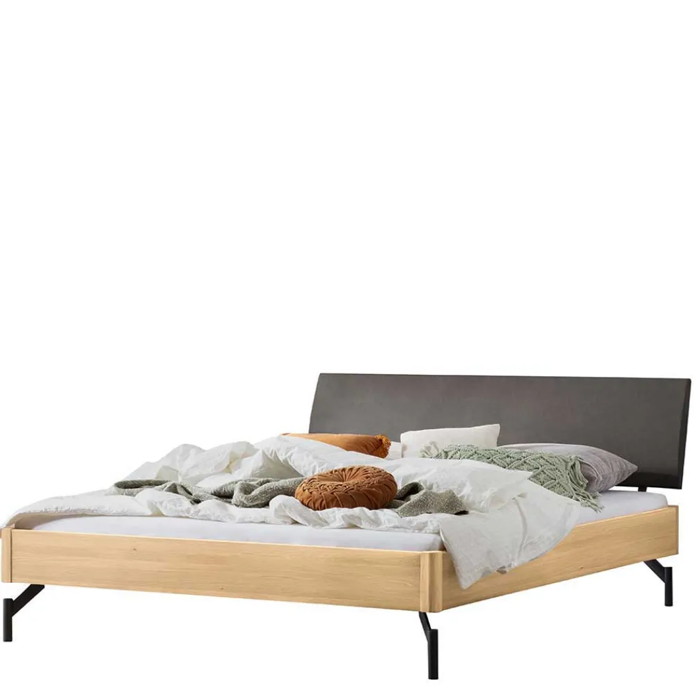 Wohnen Ehebett Gestell in Eiche Hell - Quincey