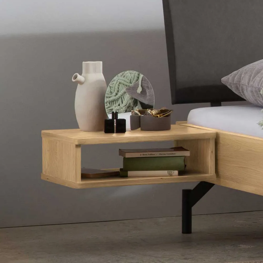 Wohnen Ehebett Gestell in Eiche Hell - Quincey