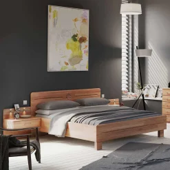 Wohnen Ehebett und Nachtkonsolen Apolios in Erle teilmassiv (dreiteilig)