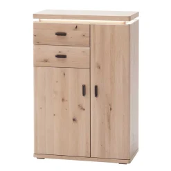 Wohnen Schuhschränke|Flurkommoden*Eiche Bianco Flur Kommode mit LED Beleuchtung - Arkadiuz