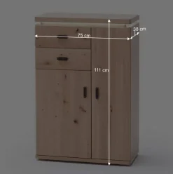 Wohnen Schuhschränke|Flurkommoden*Eiche Bianco Flur Kommode mit LED Beleuchtung - Arkadiuz