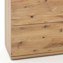 Wohnen Esszimmerschränke|Highboards*Eiche Bianco Highboard mit Glas Einsatz - Crokas I
