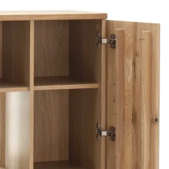 Wohnen Esszimmerschränke|Highboards*Eiche Bianco Highboard mit Glas Einsatz - Crokas I